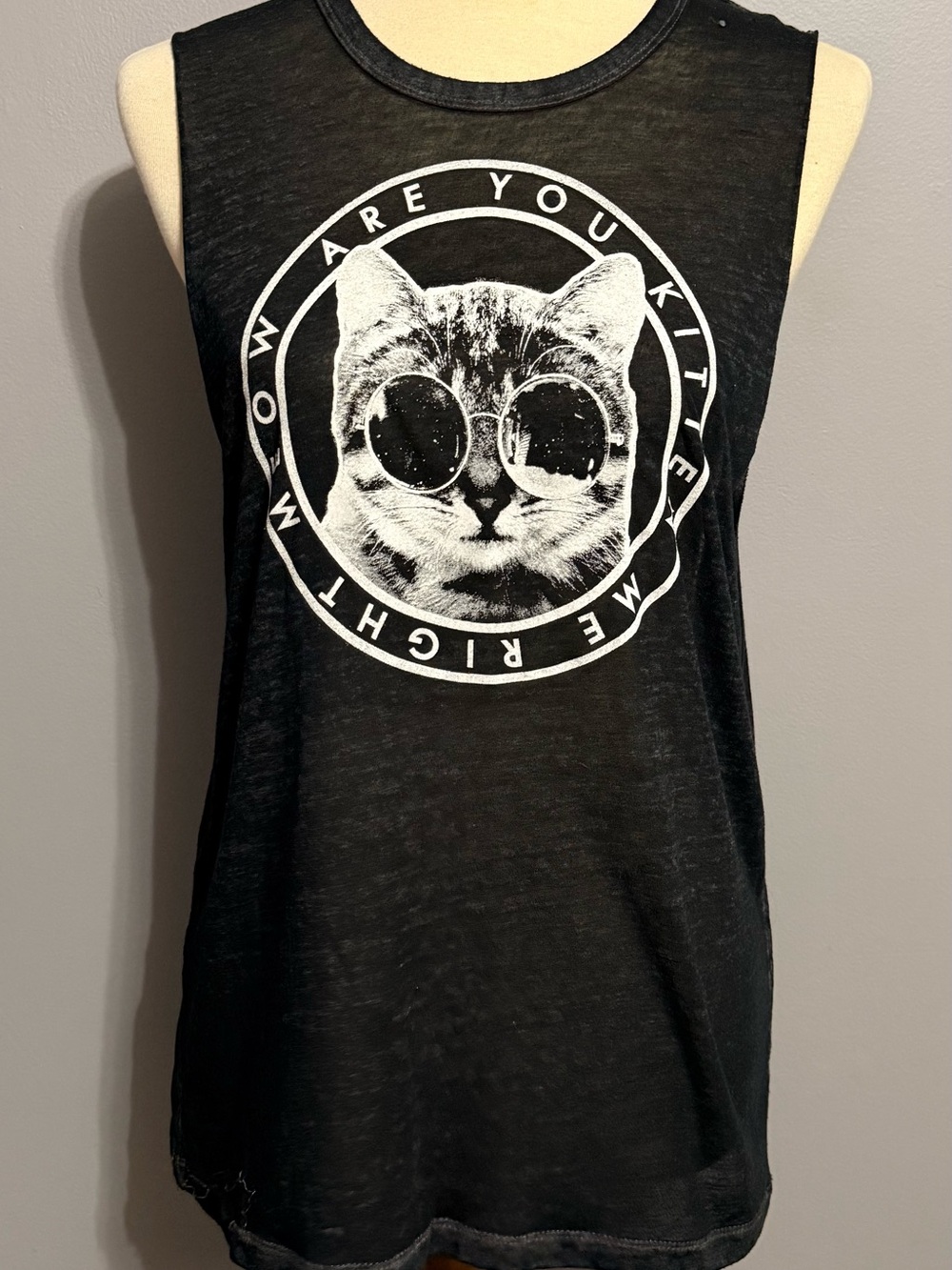 Unbranded Black Cat Graphic Tank Top